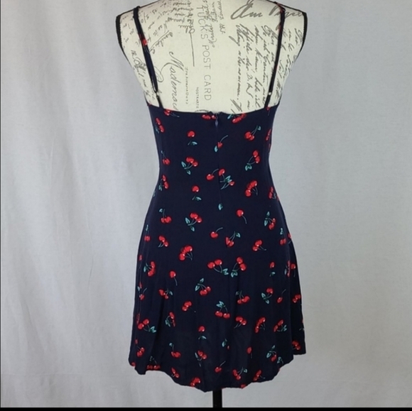 Cherry Print 🍒 Mini Dress in Navy, Size Small - Picture 3 of 5